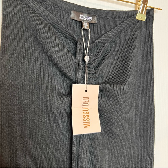 NWT MISSGUIDED Ribbed Knit Bodycon Midi Skirt. Size 4 - Picture 5 of 9